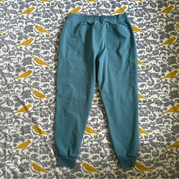 Mandala Teal Jogger Cargo Scrub Pants EUC Size MP - Picture 5 of 5